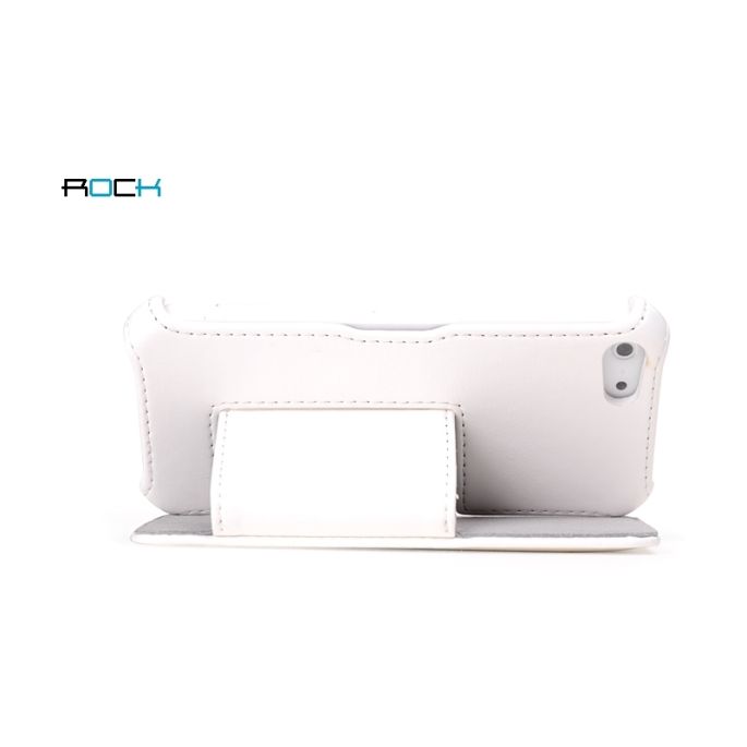 Rock Dancing Side Leather Flip Case iPhone 5 White & Pink