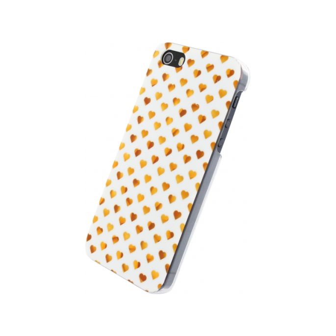 Xccess Hard Cover Apple iPhone 5/5S/SE Wit/Golden Hearts