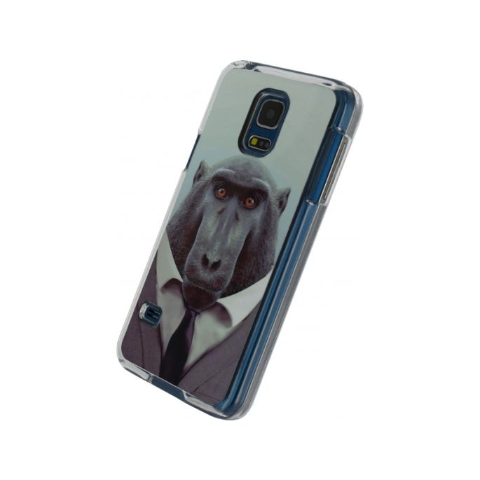 Xccess Metal Plate Cover Samsung Galaxy S5 mini Funny Chimpanzee