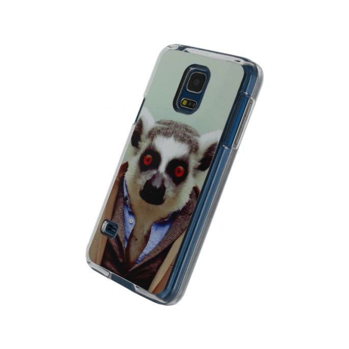 Xccess Metal Plate Cover Samsung Galaxy S5 mini Funny Lemur