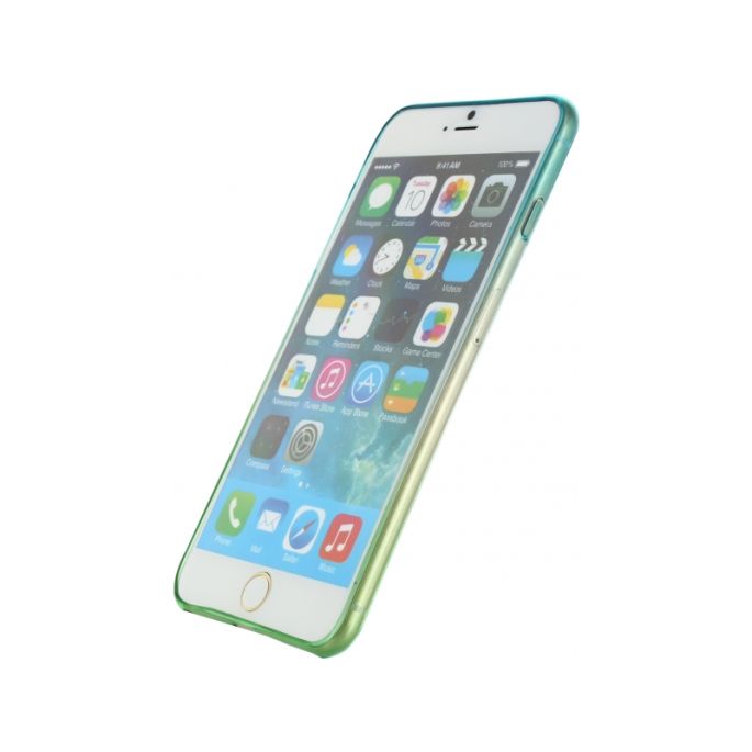 Xccess Dun TPU Hoesje voor Apple iPhone 6 Plus/6S Plus Gradual - Groen/- Licht blauw