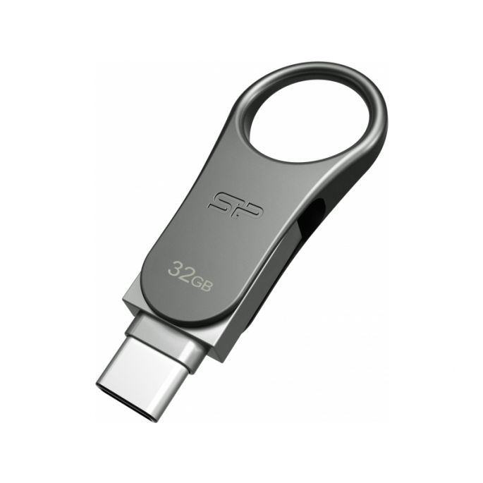 Silicon Power C80 Dual USB Stick Mobile 32GB USB-C - Grijs