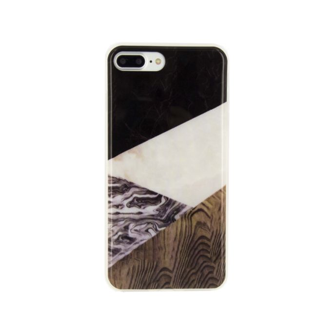 Xccess TPU Hoesje Apple iPhone 7 Plus/8 Plus Triangular Marble Design Wood