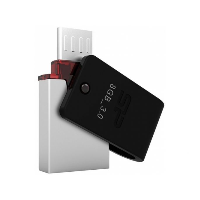 Silicon Power X31 Dual USB Stick 8GB USB 3.0 - Zwart
