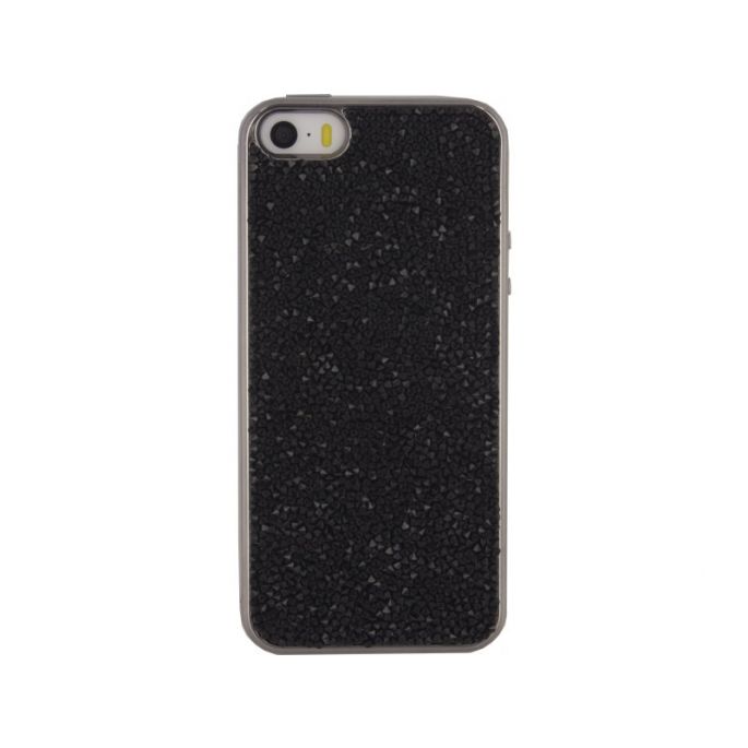 Plaatsen kleermaker Afstudeeralbum Xccess TPU Hoesje Apple iPhone 5/5S/SE Metallic Edge with Glitter Stones -  Zwart | Casy.nl