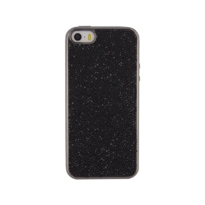 Xccess TPU Hoesje Apple iPhone 5/5S/SE Metallic Edge with Glitter Stones - Zwart
