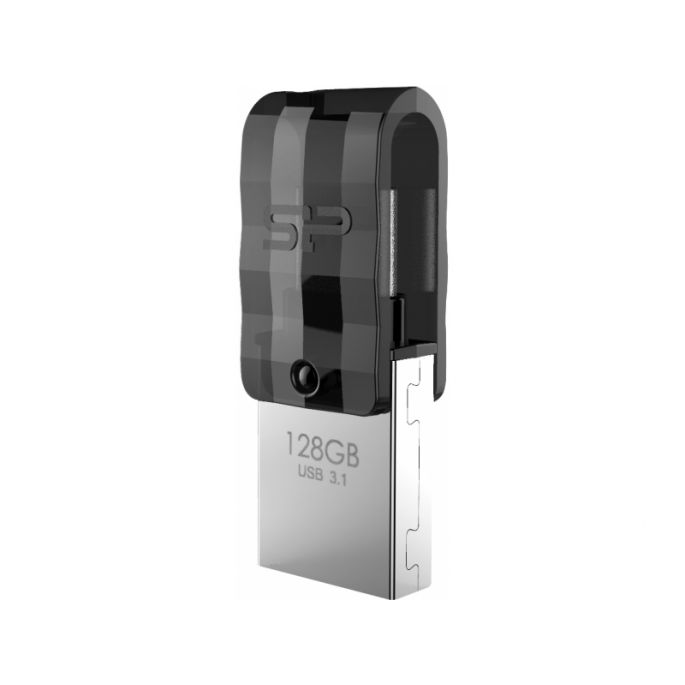 Silicon Power C31 Dual USB Stick Mobile 128GB USB-C - Zwart