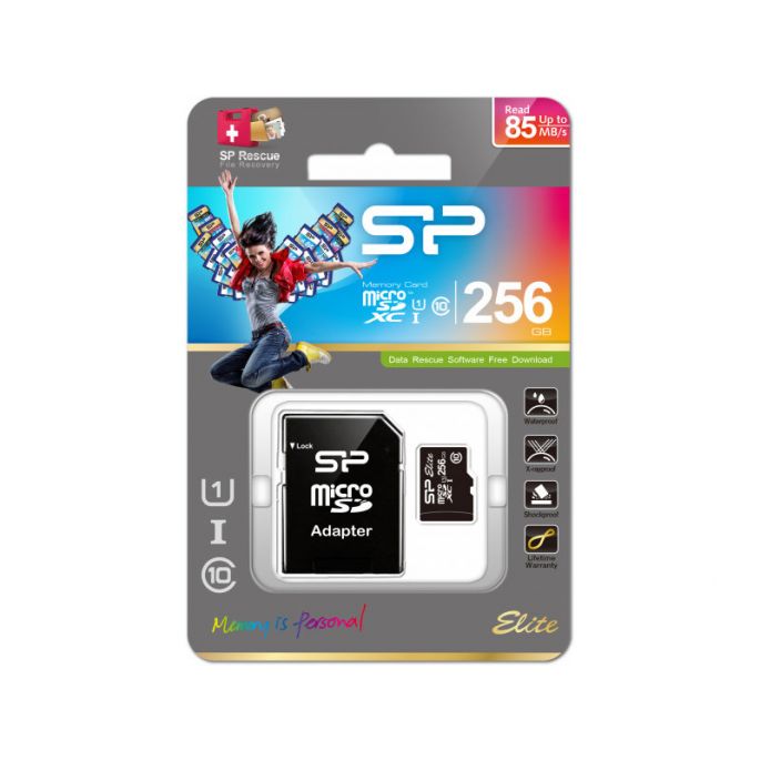 Silicon Power Micro SDHC incl. SD Adapter 256GB UHS-1 Class 10