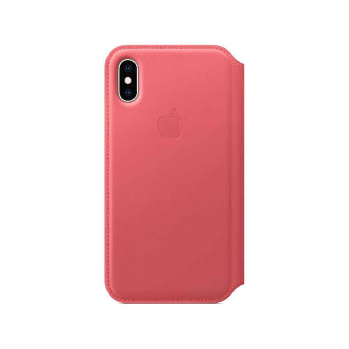 Apple Lederen Folio Hoesje iPhone Xs - Roze