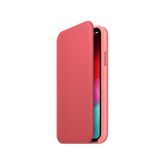 Apple Lederen Folio Hoesje iPhone Xs - Roze