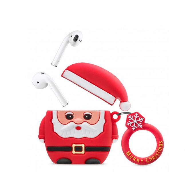 Xccess Shockproof Siliconen Hoesje with Hook voor Apple Airpods Kerstman