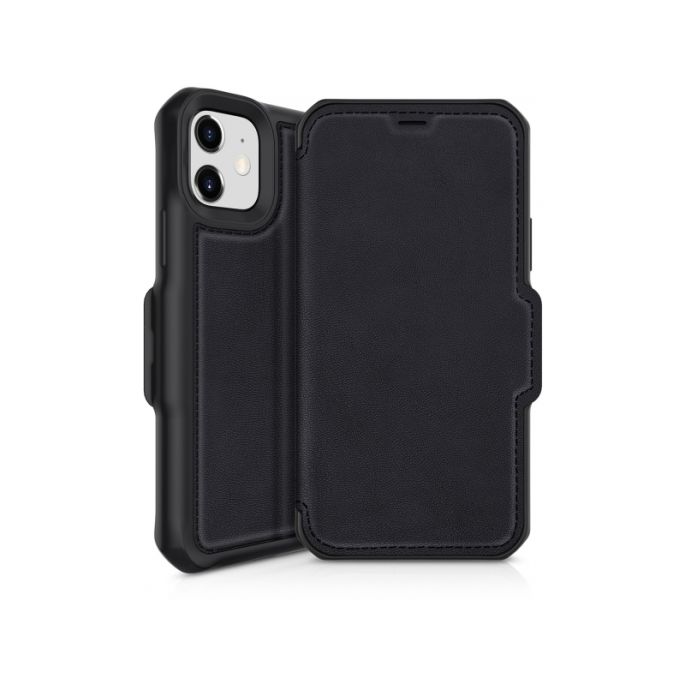 ITSKINS Level 2 HybridFolio Lederen voor Apple iPhone 12 Mini Pure - Zwart