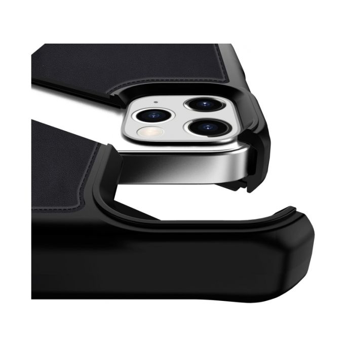ITSKINS Level 2 HybridFolio Leather for Apple iPhone 12/12 Pro Pure Black