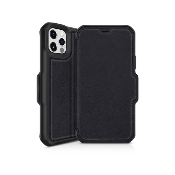 ITSKINS Level 2 HybridFolio Leather for Apple iPhone 12 Pro Max Pure Black
