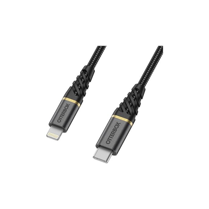 OtterBox Nylon Gevlochten Laadkabel USB-C naar Apple Lightning 1m - Zwart