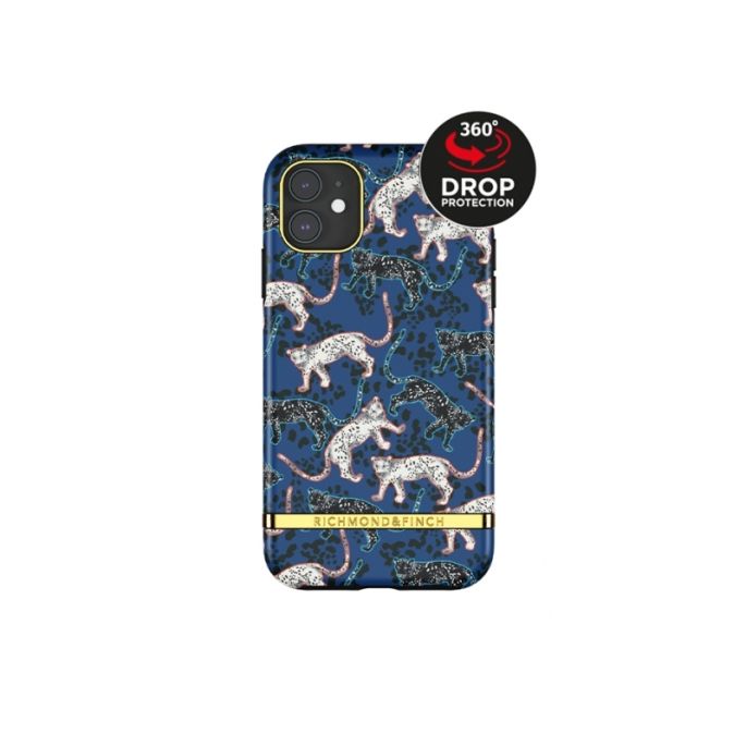 Richmond & Finch Freedom Series One-Piece Apple iPhone 12/12 Pro - Blauw Luipaard