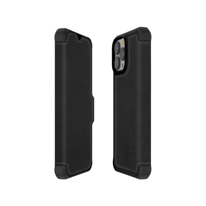 ITSKINS Level 2 HybridFolio Leather for Apple iPhone 13 Pro Max Pure Black