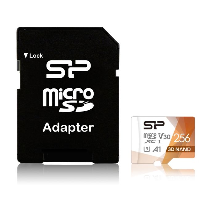 Silicon Power Superior Pro Micro SDHC incl. SD Adapter 256GB UHS-1 U3 A1 V30 Class 10 Color