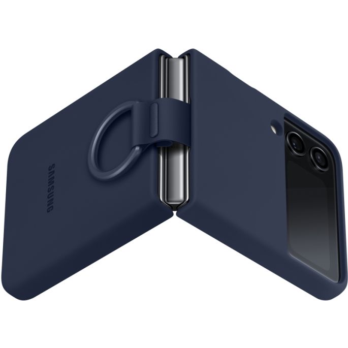 Samsung Silicon Cover with Ring Galaxy Z Flip4 - Navy