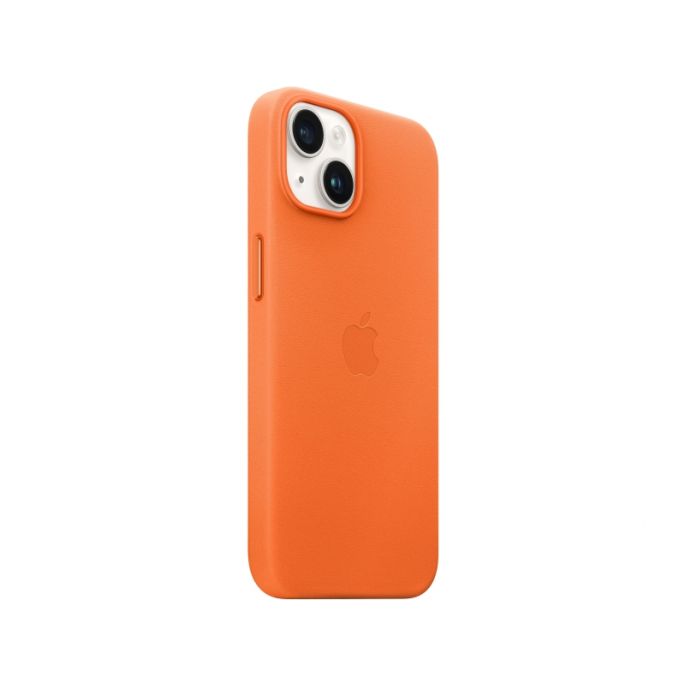 Apple Lederen Hoesje met MagSafe iPhone - Oranje | Casy.nl