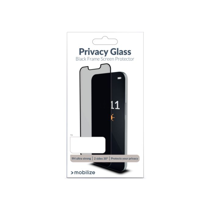 Mobilize Privacy Glass Screen Protector - Black Frame - for Apple iPhone 12/12 Pro