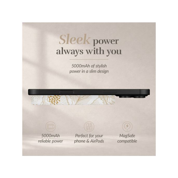 MIO 5000mAh Power Bank Magsafe Compatible White Roses - Glossy