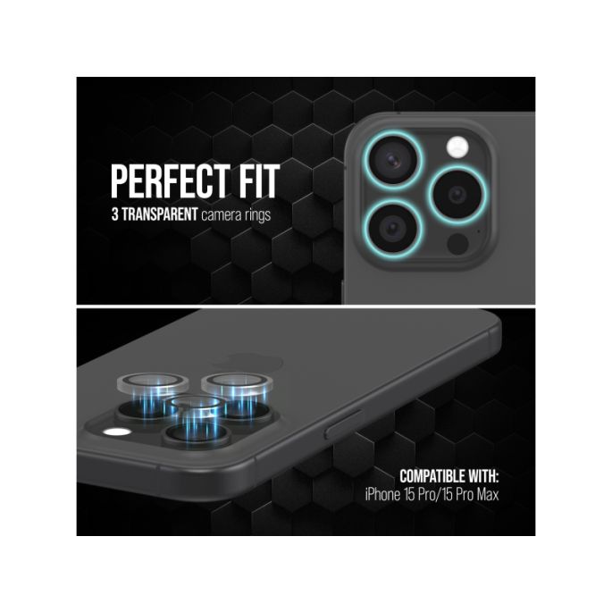 Striker Single Lens Glass Camera Protector - Transparent - Apple iPhone 15 Pro/15 Pro Max