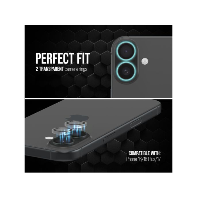 Striker Single Lens Glass Camera Protector - Transparent - Apple iPhone 16/16 Plus/17
