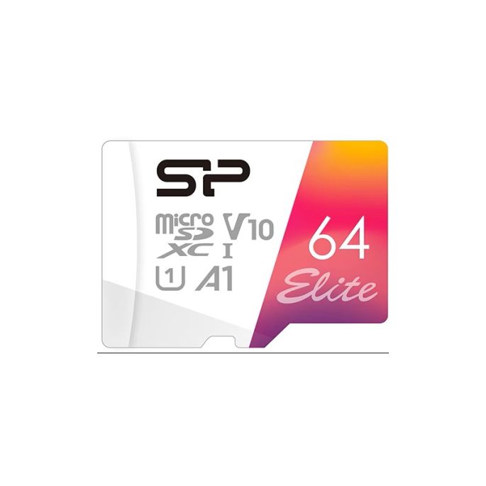 Silicon Power Elite Micro SDXC incl. SD Adapter 64GB UHS-1 A1 V10 Class 10 Color