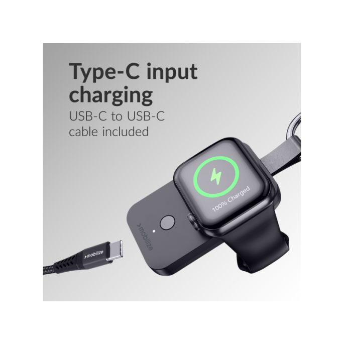 Mobilize Keychain Powerbank for Apple Watch 1000mAh 3W Black
