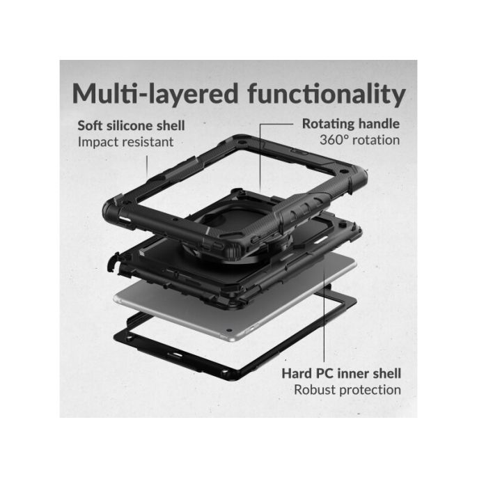 Mobilize Rotating Defender Case Stand Function for Samsung Galaxy Tab S12 Ultra 14.6 Black