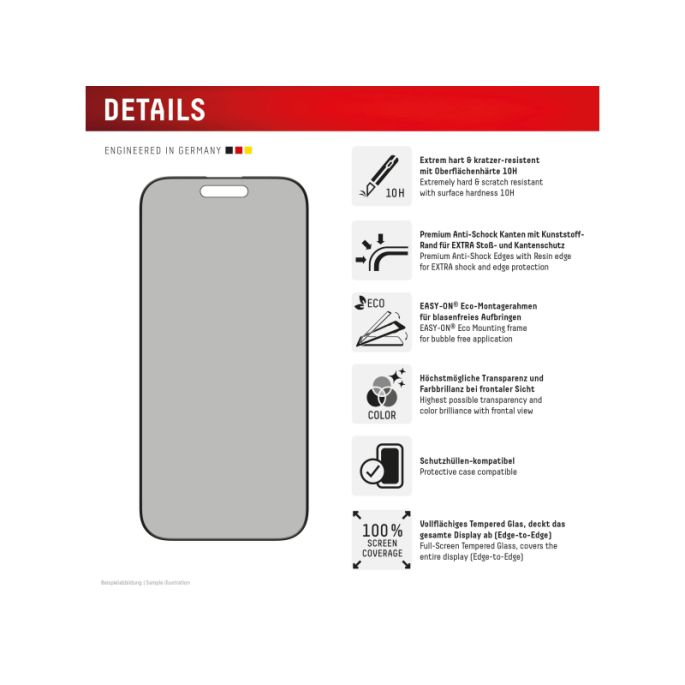 DISPLEX Privacy Glass FC Apple iPhone 16 Pro Max