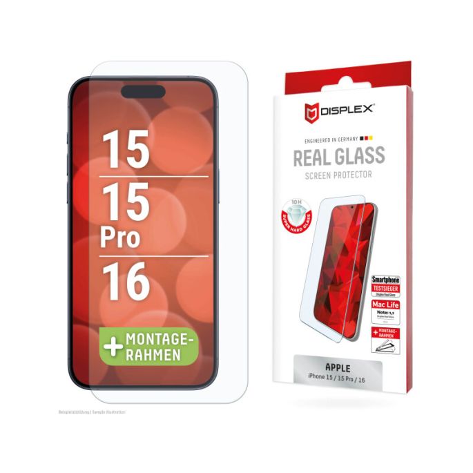 DISPLEX Real Glass iPhone 15/15 Pro/16