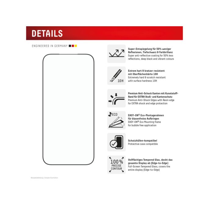 DISPLEX Premium Glass Full Cover Anti-Reflex iPhone 17 Pro Max