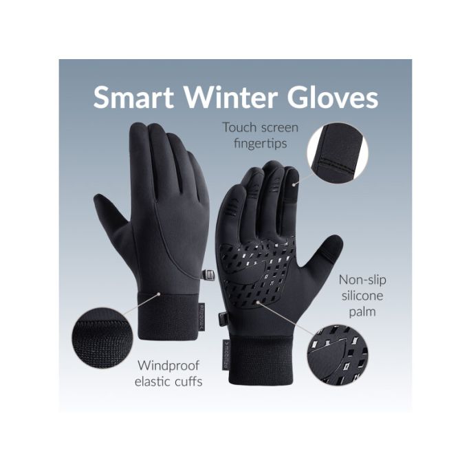 Mobilize Touch Gloves Large Black