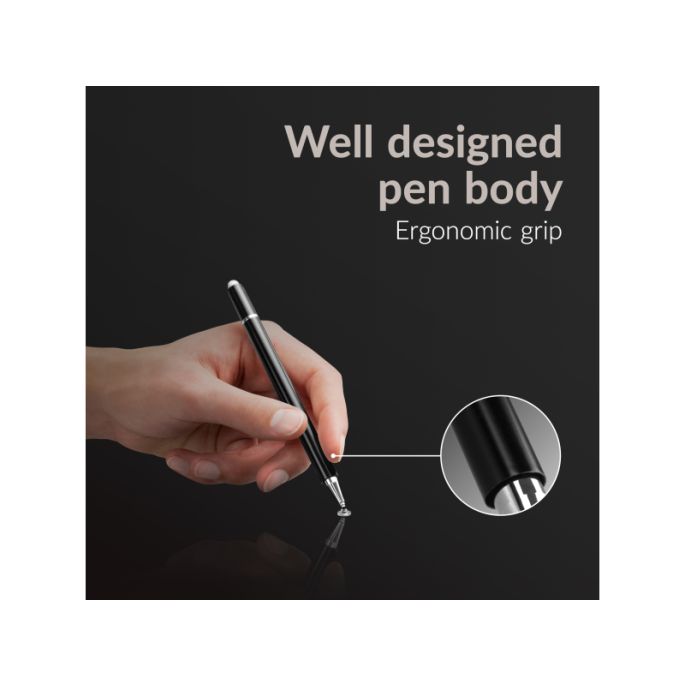 Mobilize High Sensitive 2in1 Capacitive Stylus Pen Black