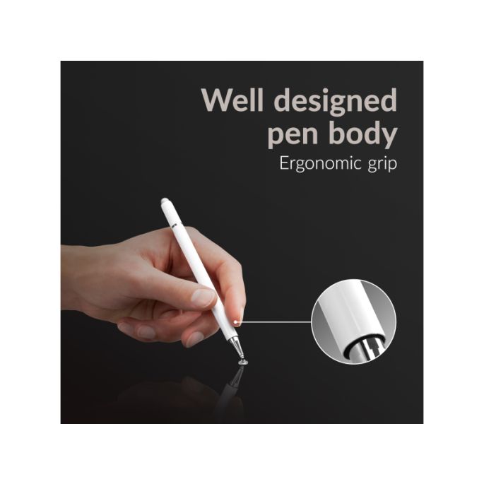 Mobilize High Sensitive 2in1 Capacitive Stylus Pen White