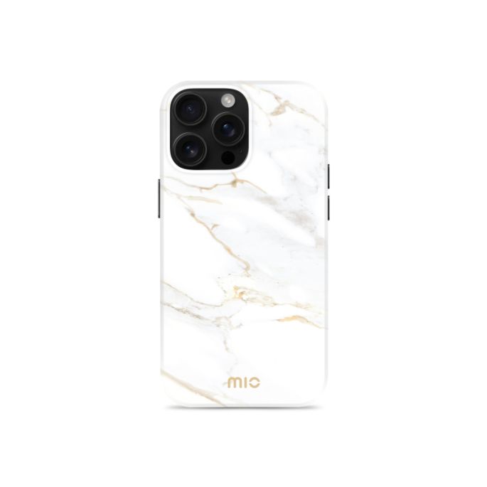 MIO White Marble Magsafe Compatible for iPhone 16 Pro