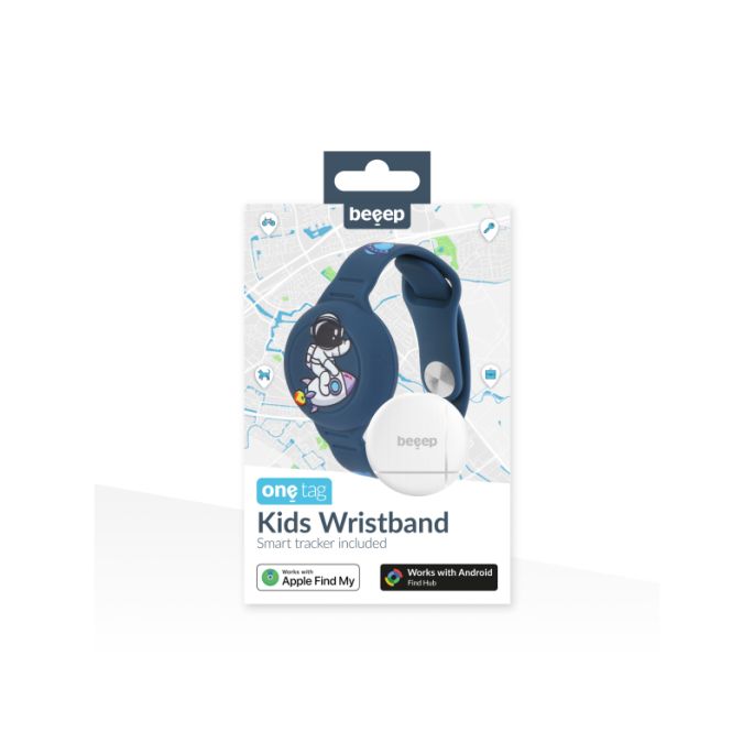 Beeep OneTag Apple Find My & Android Tracker - Kids Wristband Silicon Astronaut