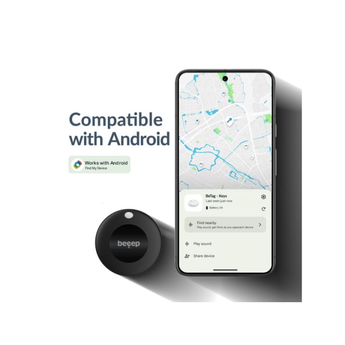 Beeep BeTag Android Tracker White & Keychain White - 1 pack