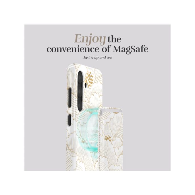 MIO Roses Magsafe Compatible White Card Holder