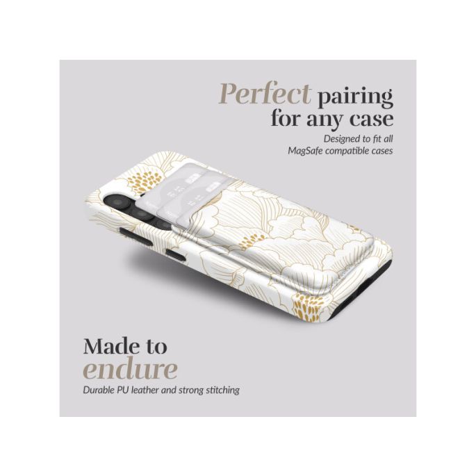 MIO Roses Magsafe Compatible White Card Holder