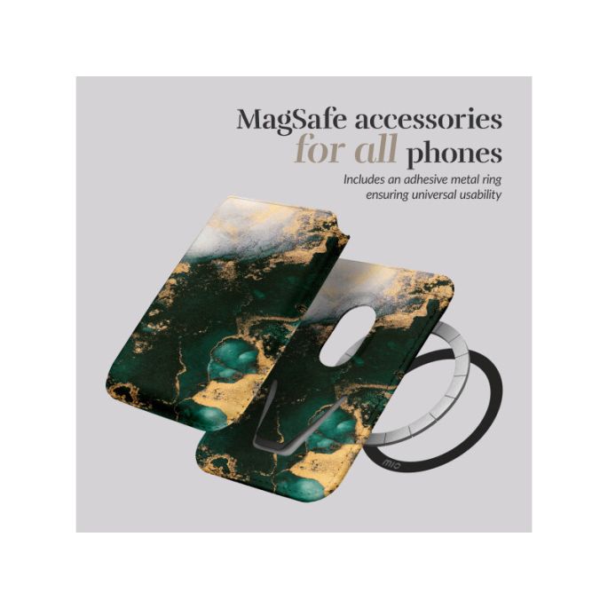 MIO Green Marble Magsafe Compatible Card Holder