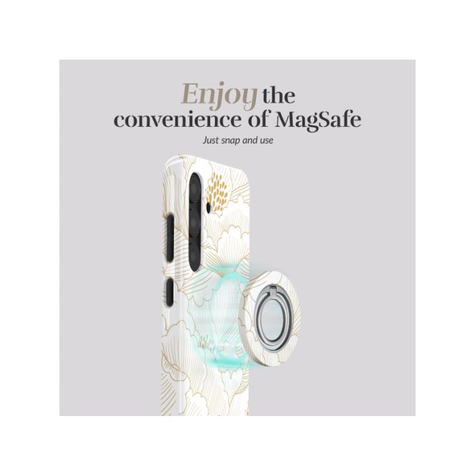 MIO MagSafe Compatible Swivel Ringstand White Roses