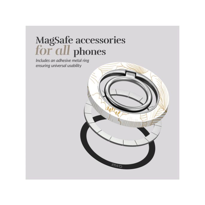 MIO MagSafe Compatible Swivel Ringstand White Roses