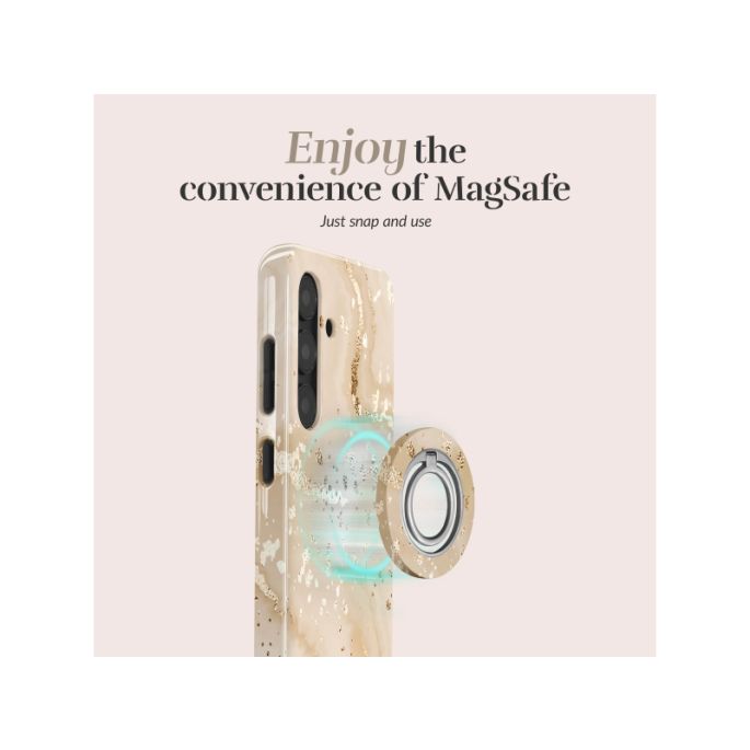 MIO MagSafe Compatible Swivel Ringstand Gold Marble