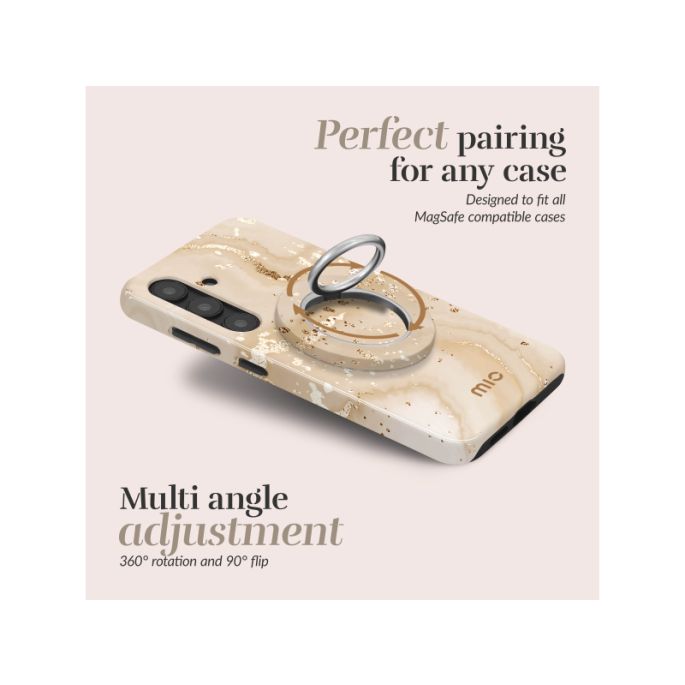 MIO MagSafe Compatible Swivel Ringstand Gold Marble