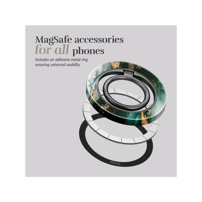 MIO MagSafe Compatible Swivel Ringstand Green Marble