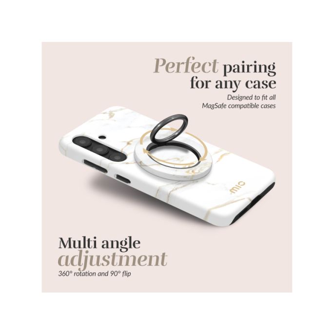 MIO MagSafe Compatible Swivel Ringstand White Marble