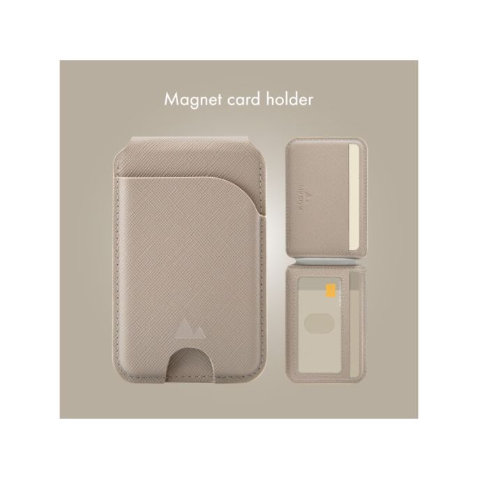 My Style MagSafe Compatible Magnet Card Holder with Stand Function Warm Grey